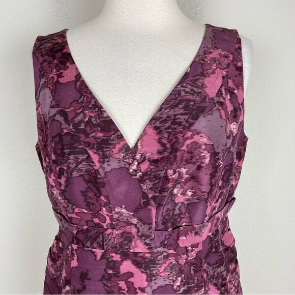 Garnet Hill Maroon Silk Sleeveless Sheath Dress 10 - Picture 3 of 7